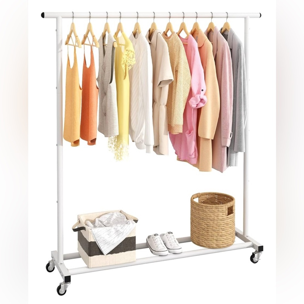 White Rolling Garment Rack